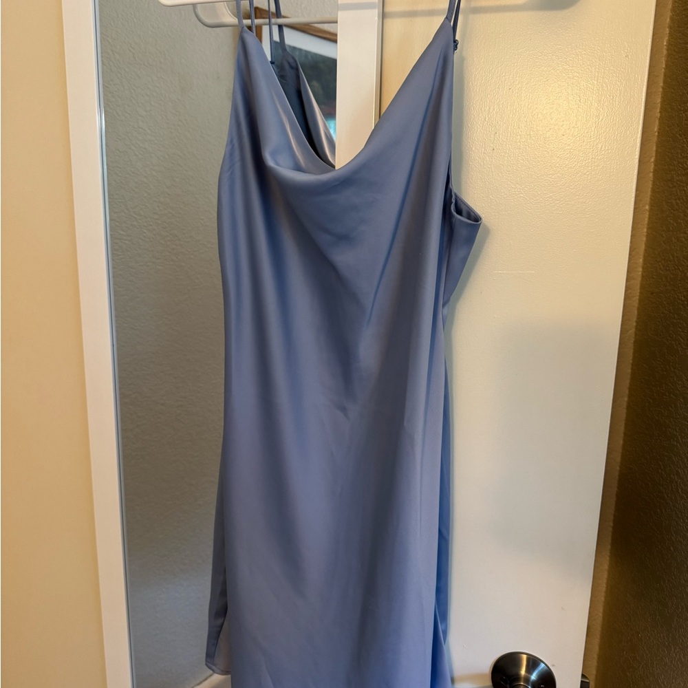 Urban Outfitters Blue Cowl Neck Slip Dress